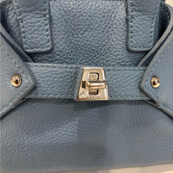 Akris Ai Mini Blue Pebbled Leather Top Handle Crossbody Bag Swiss Luxury - Picture 4 of 11